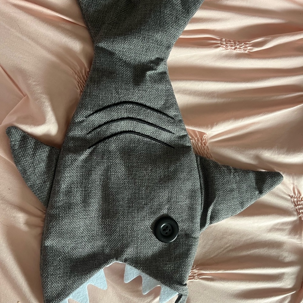 Gray Shark Shaped Christmas Stocking